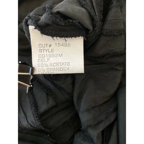 Tadashi Collection Fit Flare Cocktail Dress 8 M Black Sleeveless Ruched V-Neck - Picture 8 of 9